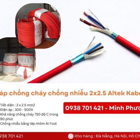 Cáp chống cháy chống nhiễu 2×2.5mm2 chính hãng Quảng Ngãi, Bình Định, Phú Yên Cáp chống cháy chống nhiễu 2×2.5mm2 chính hãng Quảng Ngãi, Bình Định, Phú Yên