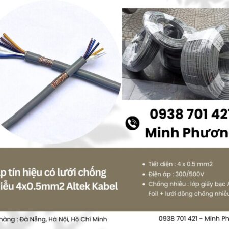 Cáp tín hiệu có lưới chống nhiễu 4×0.5mm2 Altek Kabel chính hãng, giao ngay