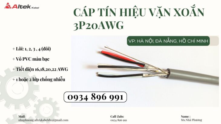 Cáp tín hiệu vặn xoắn 3 Pair 18 AWG – Cung cấp Vĩnh Phúc, Phú Thọ, Tuyên Quang