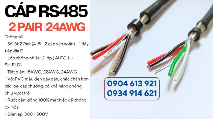 Cáp tín hiệu RS485 xoắn chống nhiễu 1 pair 24AWG/22AWG/18AWG Altek Kabel