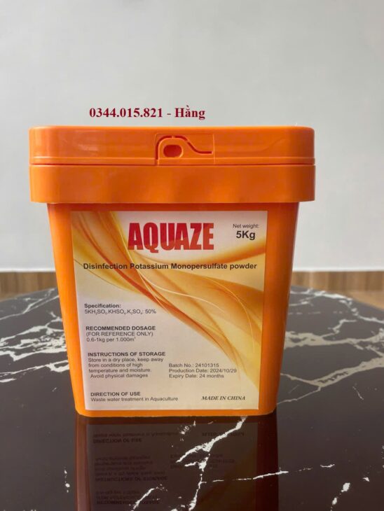 Aquaze sát trùng, diệt khuẩn an toàn ao nuôi, Potasium Monopersulfate