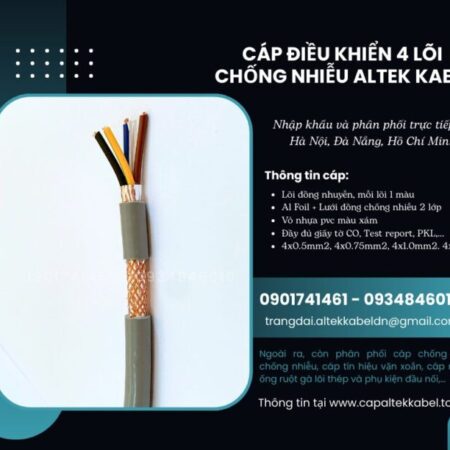 Cáp điều khiển RVVP, DVV/ Sc 4×0.5, 4×0.75, 4×1, 4×1.5