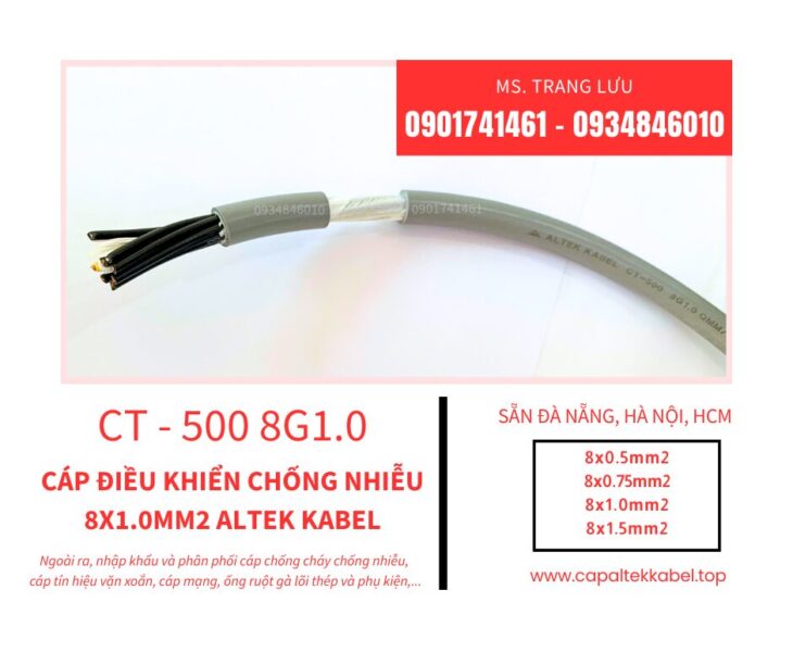 Đà Nẵng, Hà Nội phân phối cáp điều khiển 8×1.0 Altek Kabel