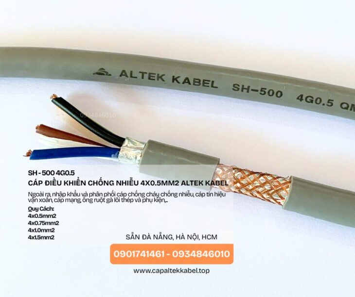 Đà Nẵng, Hà Nội phân phối cáp điều khiển chống nhiễu 4×0.5 Altek Kabel