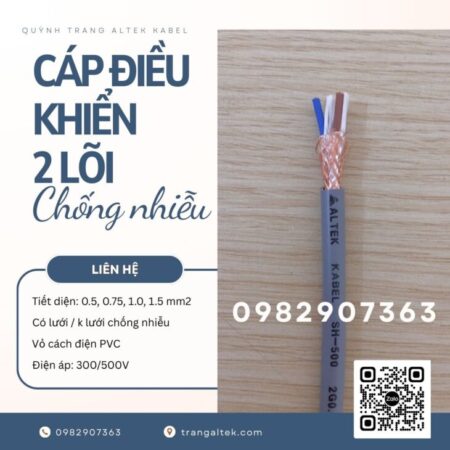 Cáp điều khiển đồng mềm 2 lõi vỏ xám Altek Kabel Cáp điều khiển đồng mềm 2 lõi vỏ xám Altek Kabel