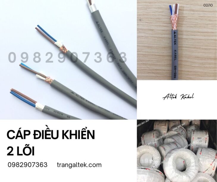 Cáp điều khiển đồng mềm 2 lõi vỏ xám Altek Kabel