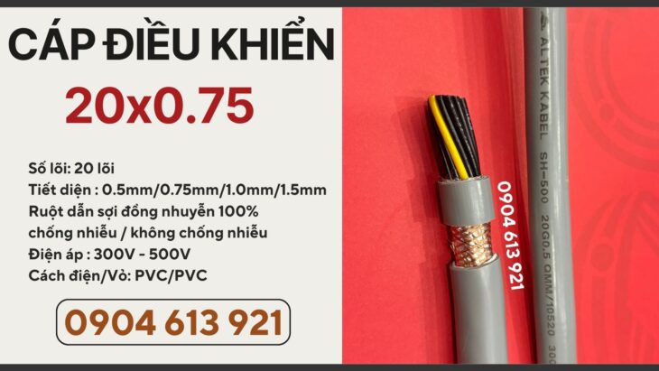 Cáp điều khiển 20 lõi Altek Kabel 20×0.5/20×0.75/20×1.0/20×1.5