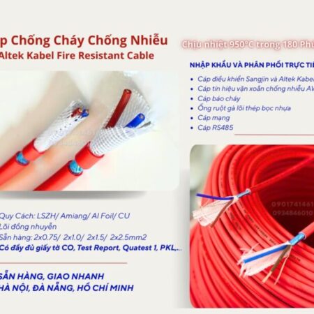 Cáp chống cháy chống nhiễu 2×0.75/2×1.0/2×1.5/2×2.5 – Altek Kabel