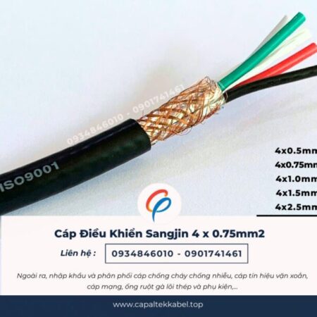 Cáp điều khiển Sangjin 4×0.75 chống nhiễu sẵn Hồ Chí Minh, Bình Dương, Đồng Nai