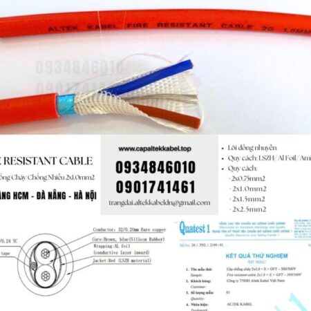 Cáp chống cháy chống nhiễu 2×0.75mm sẵn Đà Nẵng, Huế, Quảng Trị