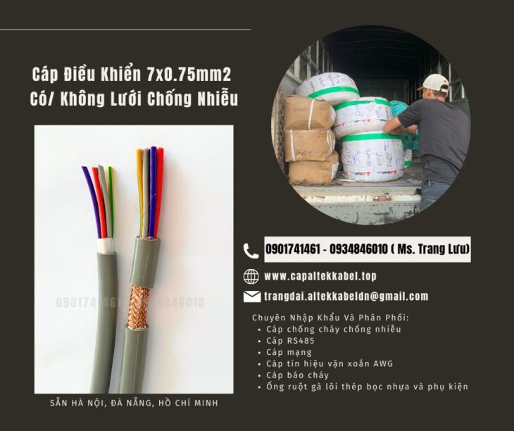 Cáp điều khiển 7 lõi Altek Kabel có sẵn Đà Nẵng, Quảng Ngãi, Kontum, Gia Lai