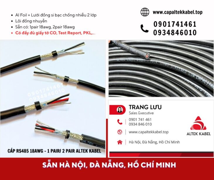 Cáp RS485 1 Pair 18 AWG/ 2 Pair 18 AWG Hà Nội, Đà Nẵng, HCM