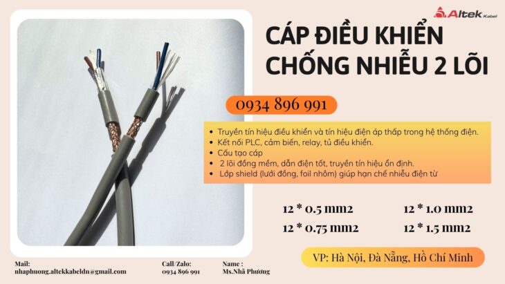 Cáp Điều Khiển 2 Lõi Chống Nhiễu Altek Kabel – Sẵn Kho Đà Nẵng, Huế, TP.HCM, Hà Nội | Giá Tốt Cho Cô Cáp Điều Khiển 2 Lõi Chống Nhiễu Altek Kabel – Sẵn Kho Đà Nẵng, Huế, TP.HCM, Hà Nội | Giá Tốt Cho Cô