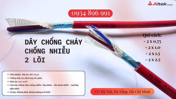 Cáp 2×1.0mm² Chống Nhiễu Altek Kabel – Phân Phối Bắc Ninh, Bắc Giang, Hưng Yên