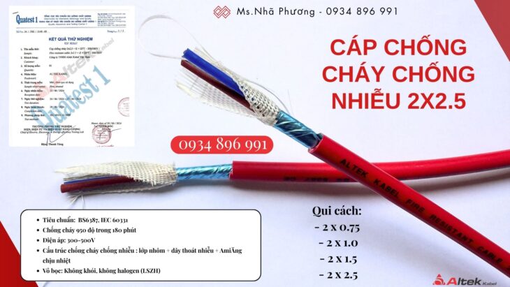 Dây chống cháy chống nhiễu 2×0.75mm² giao ngay Cần Thơ – Long An – Vũng Tàu | Hàng luôn sẵn