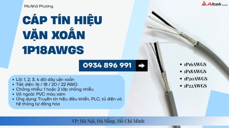 Cáp Tín Hiệu Vặn Xoắn 1 Pair 18 AWG Altek Kabel – Sẵn Kho Đà Nẵng, Hà Nội, TP.HCM | Giao Nhanh