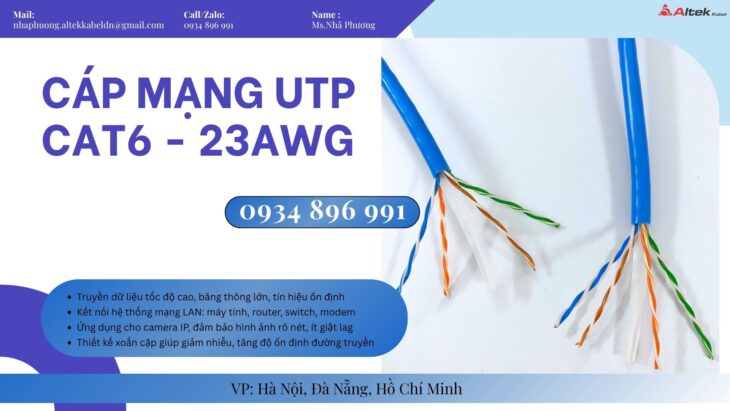 Phân Phối Cáp Mạng Cat6 23AWG Toàn Khu Vực Quảng Bình, Quảng Ngãi, Quảng Nam