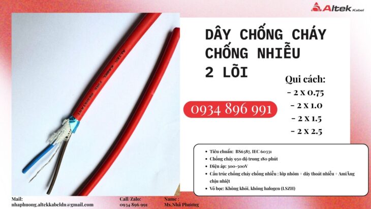 Cáp 2×1.0mm² Chống Nhiễu Altek Kabel – Phân Phối Bắc Ninh, Bắc Giang, Hưng Yên