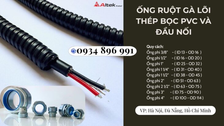 Ống Ruột Gà Lõi Thép Bọc PVC & Đầu Nối Chính Hãng – Có Sẵn Tại Hồ Chí Minh, Đà Nẵng, Hà Nội – Giao N