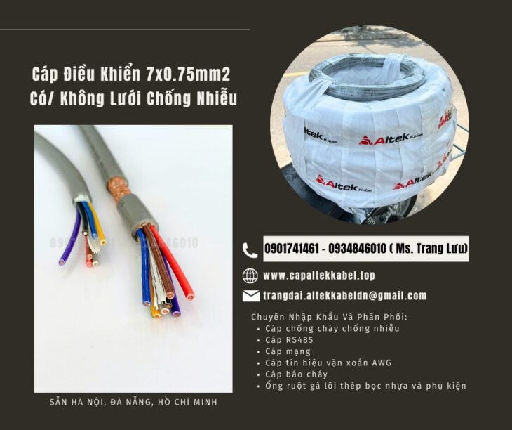 Cáp điều khiển 7 lõi Altek Kabel có sẵn Đà Nẵng, Quảng Ngãi, Kontum, Gia Lai