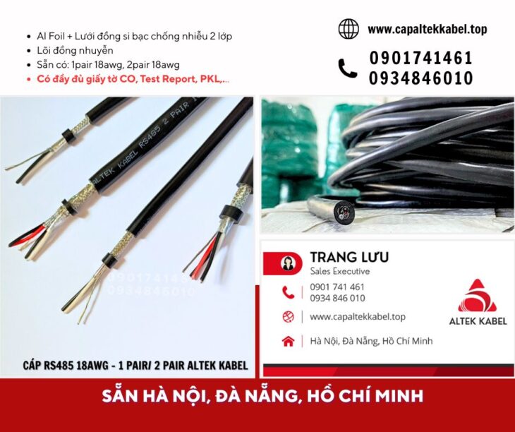 Cáp RS485 1 Pair 18 AWG/ 2 Pair 18 AWG Hà Nội, Đà Nẵng, HCM