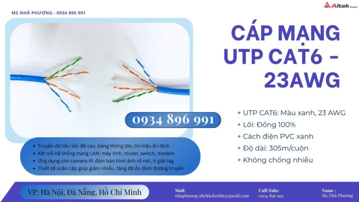 Phân Phối Cáp Mạng Cat6 23AWG Toàn Khu Vực Quảng Bình, Quảng Ngãi, Quảng Nam