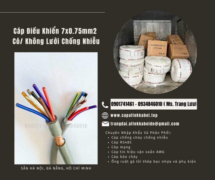 Cáp điều khiển 7 lõi Altek Kabel có sẵn Đà Nẵng, Quảng Ngãi, Kontum, Gia Lai