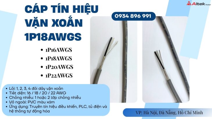 Cáp Tín Hiệu Vặn Xoắn 1 Pair 18 AWG Altek Kabel – Sẵn Kho Đà Nẵng, Hà Nội, TP.HCM | Giao Nhanh