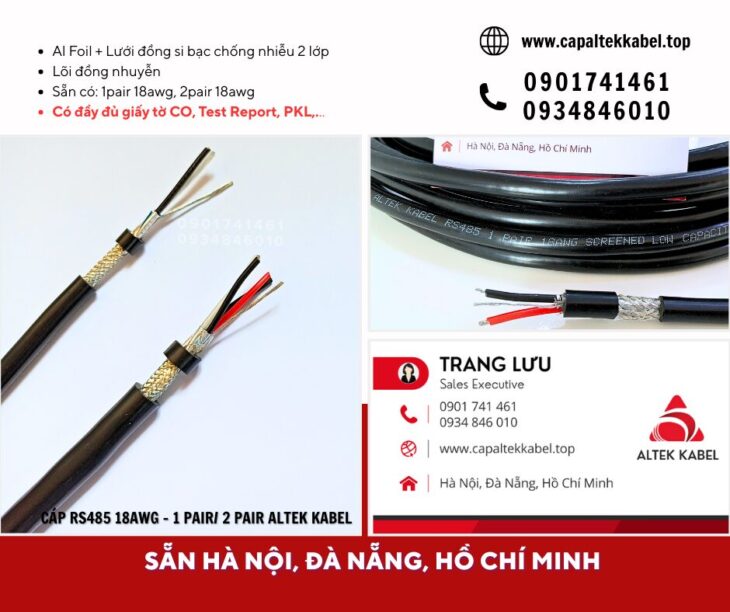 Cáp RS485 1 Pair 18 AWG/ 2 Pair 18 AWG Hà Nội, Đà Nẵng, HCM