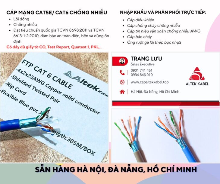 Cáp mạng Cat5e, Cat6 Altek Kabel chuẩn TCVN 8698:2011 về mạng viễn thông