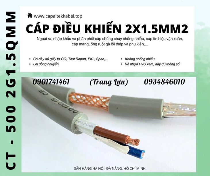 Cáp điều khiển 2×1.5 Altek Kabel Đà Nẵng, Bình Định, Phú Yên