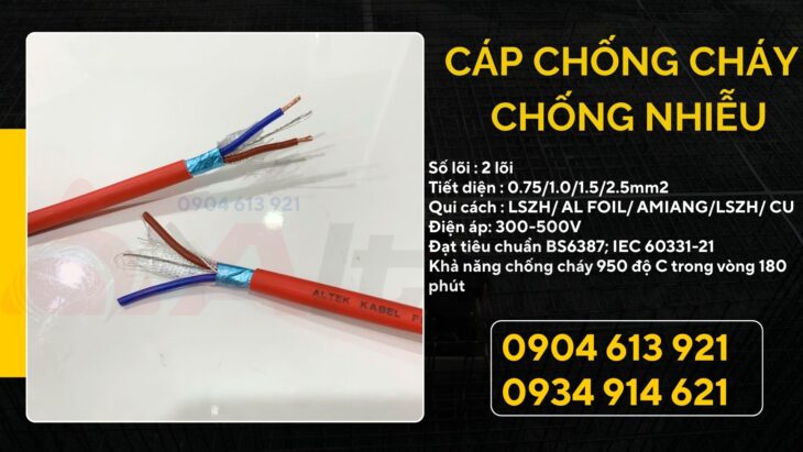Dây cáp chống cháy chống nhiễu 2×1.5mm2 Altek Kabel – phân phối tại Hà Nội Dây cáp chống cháy chống nhiễu 2×1.5mm2 Altek Kabel – phân phối tại Hà Nội