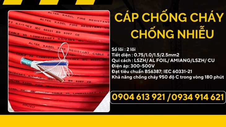 Dây cáp chống cháy chống nhiễu 2×1.5mm2 Altek Kabel – phân phối tại Hà Nội