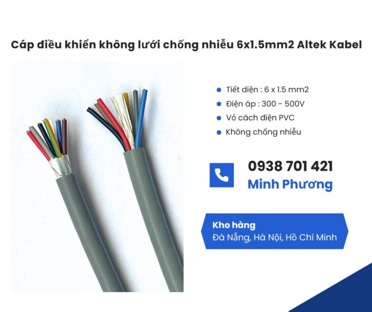 Cáp điều khiển không lưới chống nhiễu 6×1.5 Altek Kabel phân phối toàn quốc – Đà Nẵng