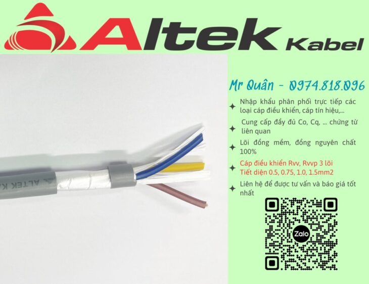 Tổng kho cáp: Cáp điều khiển 3 lõi Altek Kabel
