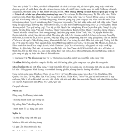 51 Dạng Cách Cục Trong Tử Vi