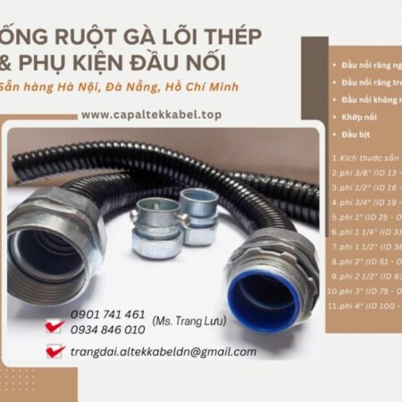 Ống ruột gà lõi thép phi ½, phi ¾, phi 1 sẵn Hà Nội, Đà Nẵng, Sài Gòn