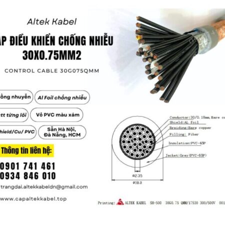 Cáp điều khiển, cáp tín hiệu Altek Kabel 30×0.75 chống nhiễu sẵn Đà Nẵng, Hà Nội, Sài Gòn