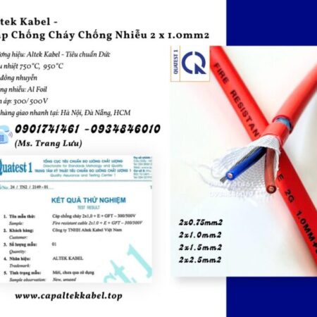 Cáp chống cháy chống nhiễu 2×1.0mm2 – Altek Kabel giao nhanh Đà Nẵng, Hà Nội, Sài Gòn