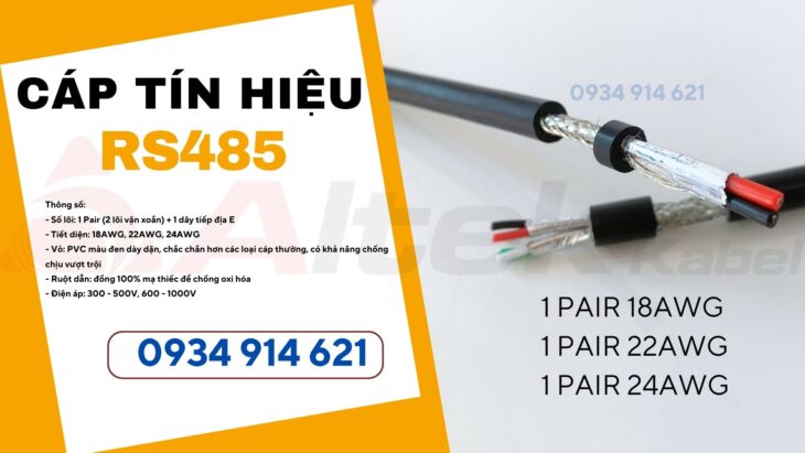 Cáp tín hiệu RS485 chống nhiễu 1 pair 18AWG/22AWG/24AWG Altek Kabel
