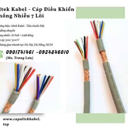 Cáp điện, cáp điều khiển chống nhiễu 7×0.5, 7×0.75, 7×1.0, 7×1.5 Cáp điện, cáp điều khiển chống nhiễu 7×0.5, 7×0.75, 7×1.0, 7×1.5