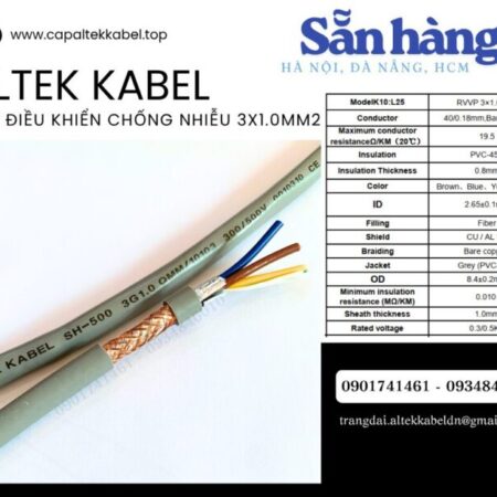 Cáp điều khiển Sh-500 3×1.0 chống nhiễu Altek Kabel sẵn Đà Nẵng, Hà Nội, Sài Gòn Cáp điều khiển Sh-500 3×1.0 chống nhiễu Altek Kabel sẵn Đà Nẵng, Hà Nội, Sài Gòn
