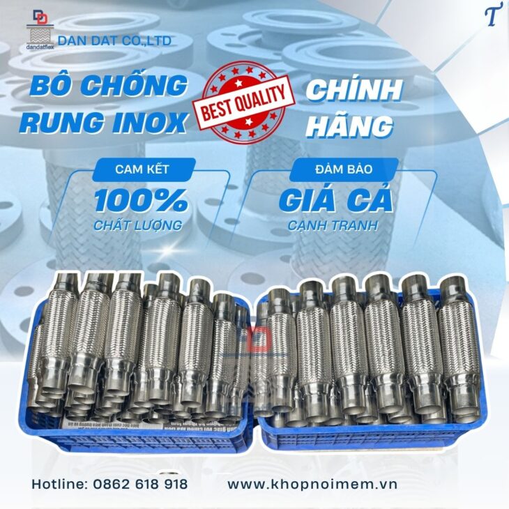 Khớp nối mềm chống rung, khớp nối mềm nối bích, khớp nối mềm inox mặt bích, khớp nối giảm chấn
