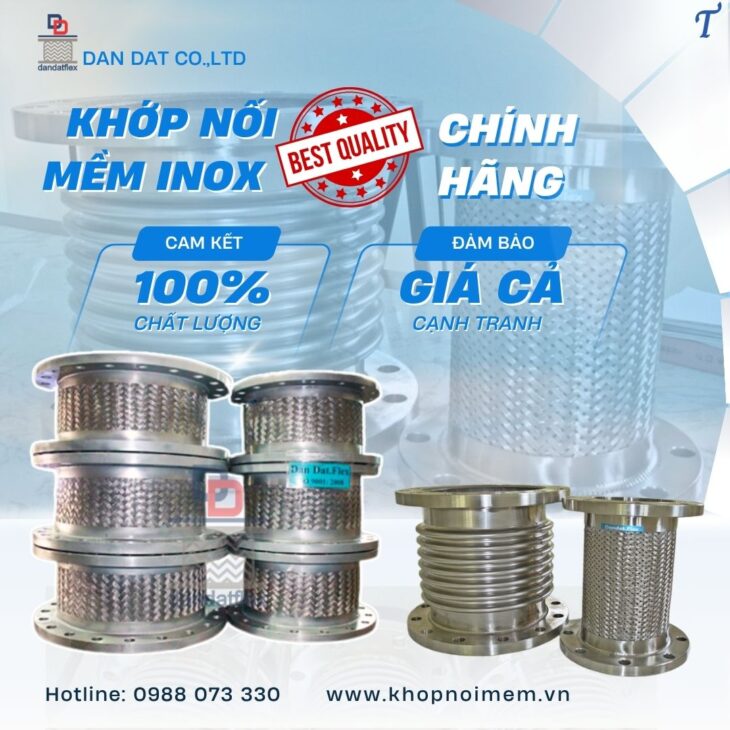 Khớp nối mềm chống rung, khớp nối mềm nối bích, khớp nối mềm inox mặt bích, khớp nối giảm chấn