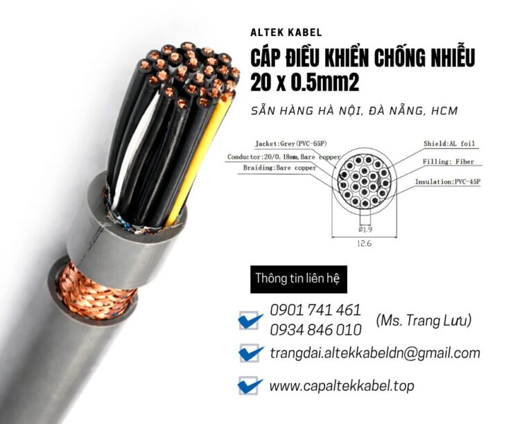 Cáp tín hiệu báo cháy chống nhiễu 20×0.5 Altek Kabel sẵn Hà Nội, Đà Nẵng, Sài Gòn
