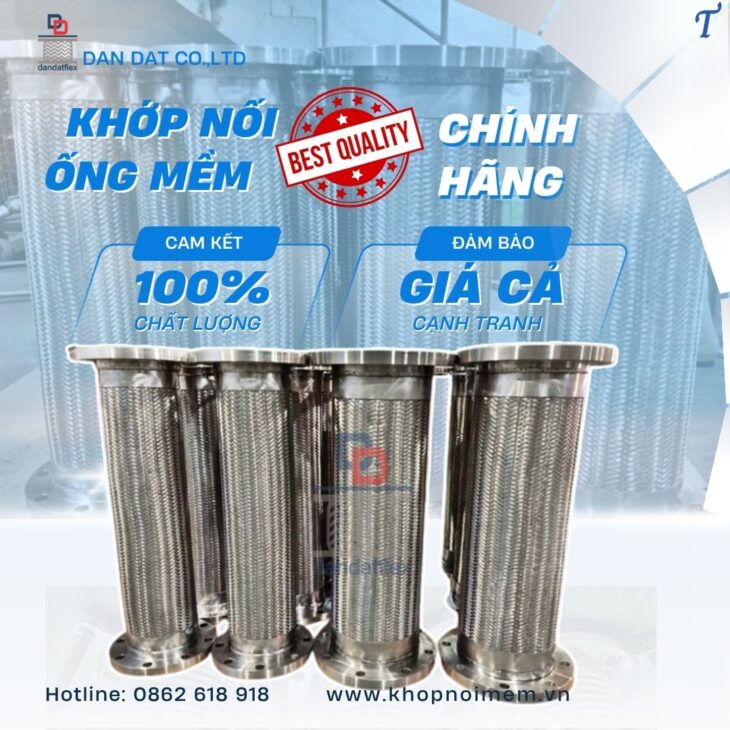 Khớp nối mềm chống rung, khớp nối mềm nối bích, khớp nối mềm inox mặt bích, khớp nối giảm chấn