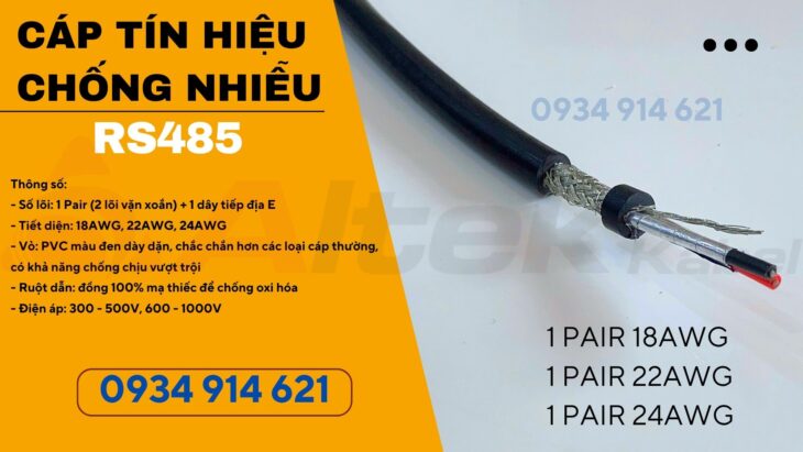 Cáp tín hiệu RS485 chống nhiễu 1 pair 18AWG/22AWG/24AWG Altek Kabel