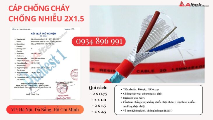 Cáp 2×0.75mm² Chống Cháy – Giao Ngay Hải Phòng, Quảng Ninh, Thái Bình – Giá Cạnh Tranh