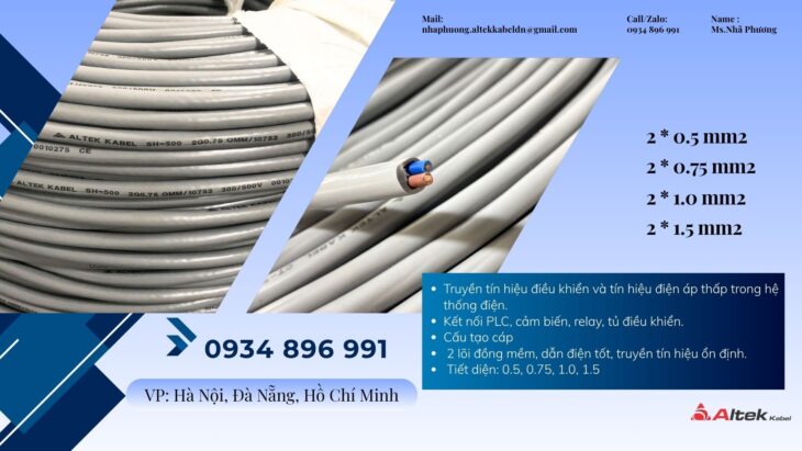 Phân Phối Cáp Altek Kabel 2 Lõi Uy Tín Tại Hải Phòng, Quảng Ninh, Thanh Hóa, Nghệ An