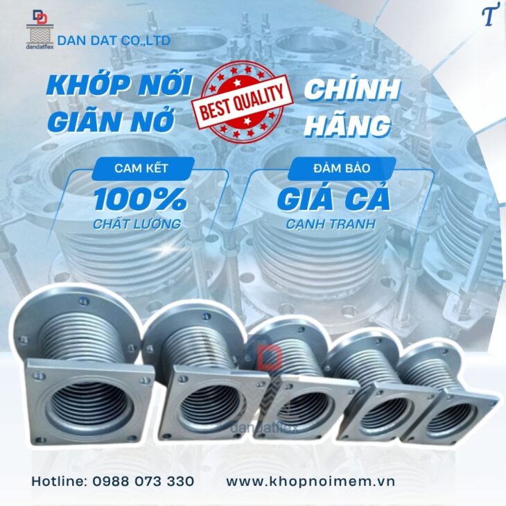 Khớp nối mềm chống rung, khớp nối mềm nối bích, khớp nối mềm inox mặt bích, khớp nối giảm chấn